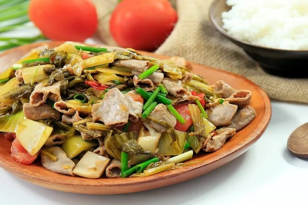 4. Xào sơ lòng heo