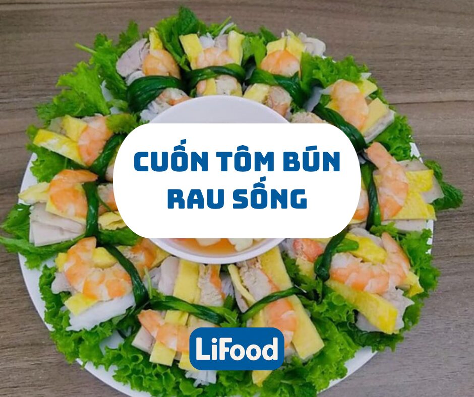 Cuốn tôm bún rau sống