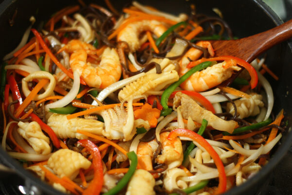 Xào hải sản