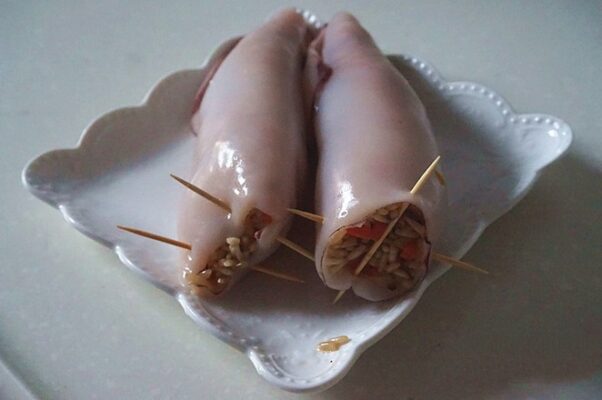 Nhồi mực & hấp