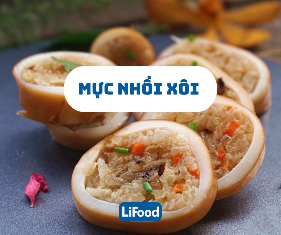 Mực Nhồi Xôi Tím Rau Củ