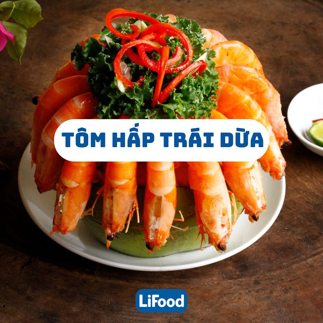 Tôm Hấp Trái Dừa